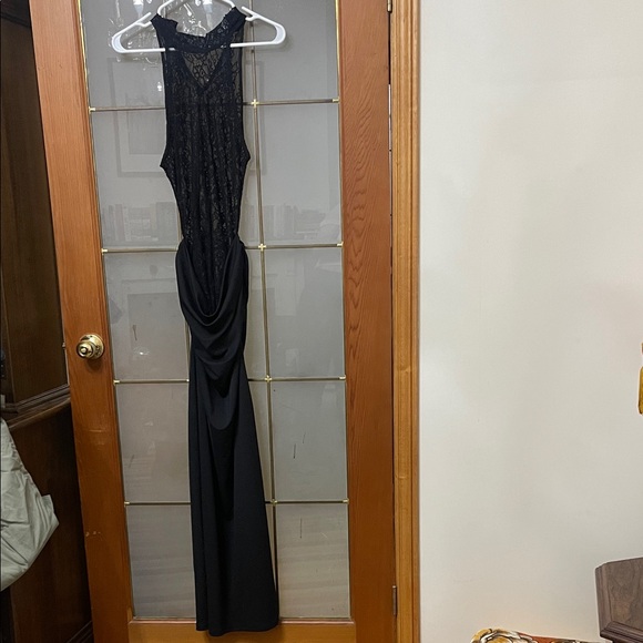 Zara Dresses & Skirts - Zara Black Lace Backless Evening Dress